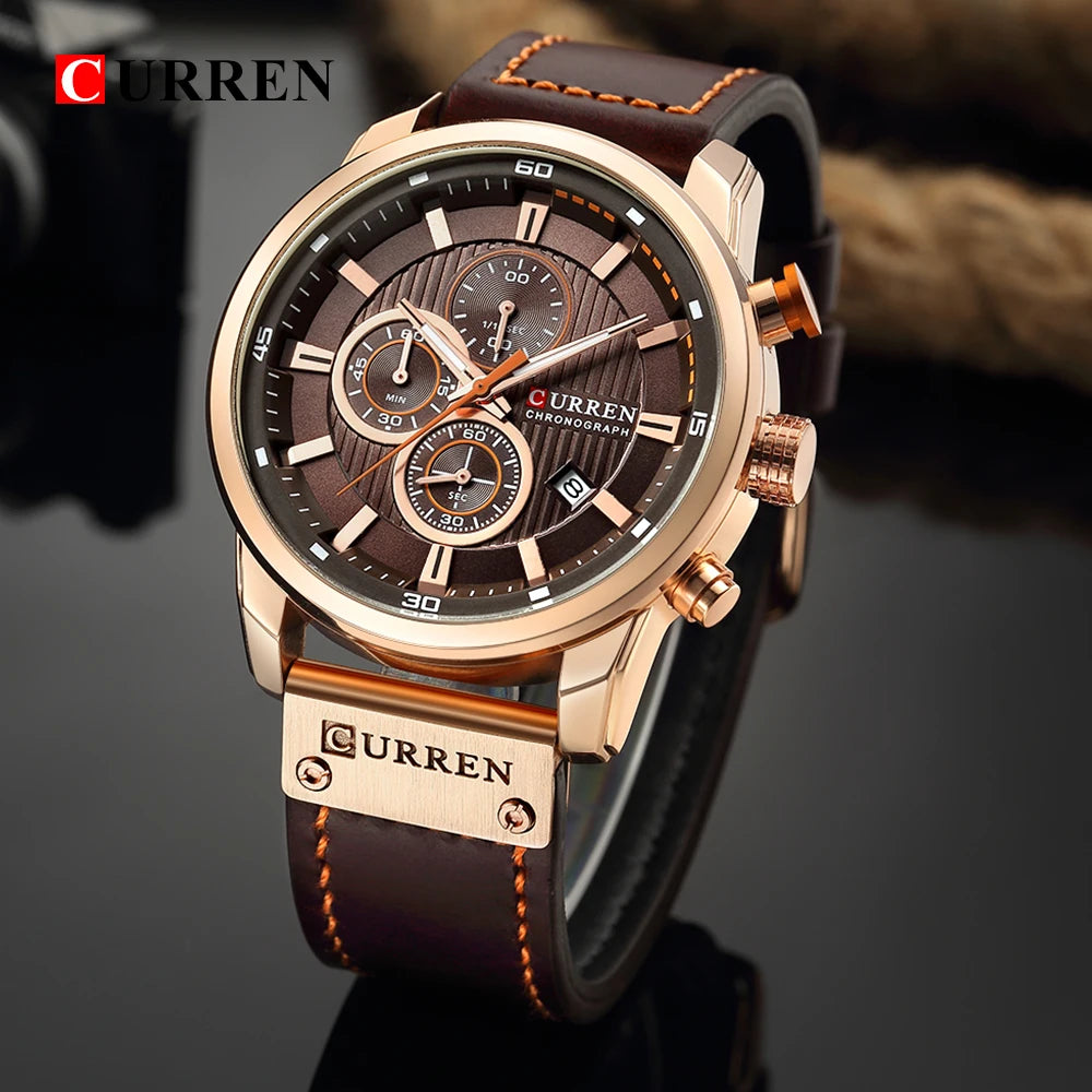 Luxury Men's Wristwatch: Sporty Design with Chronograph