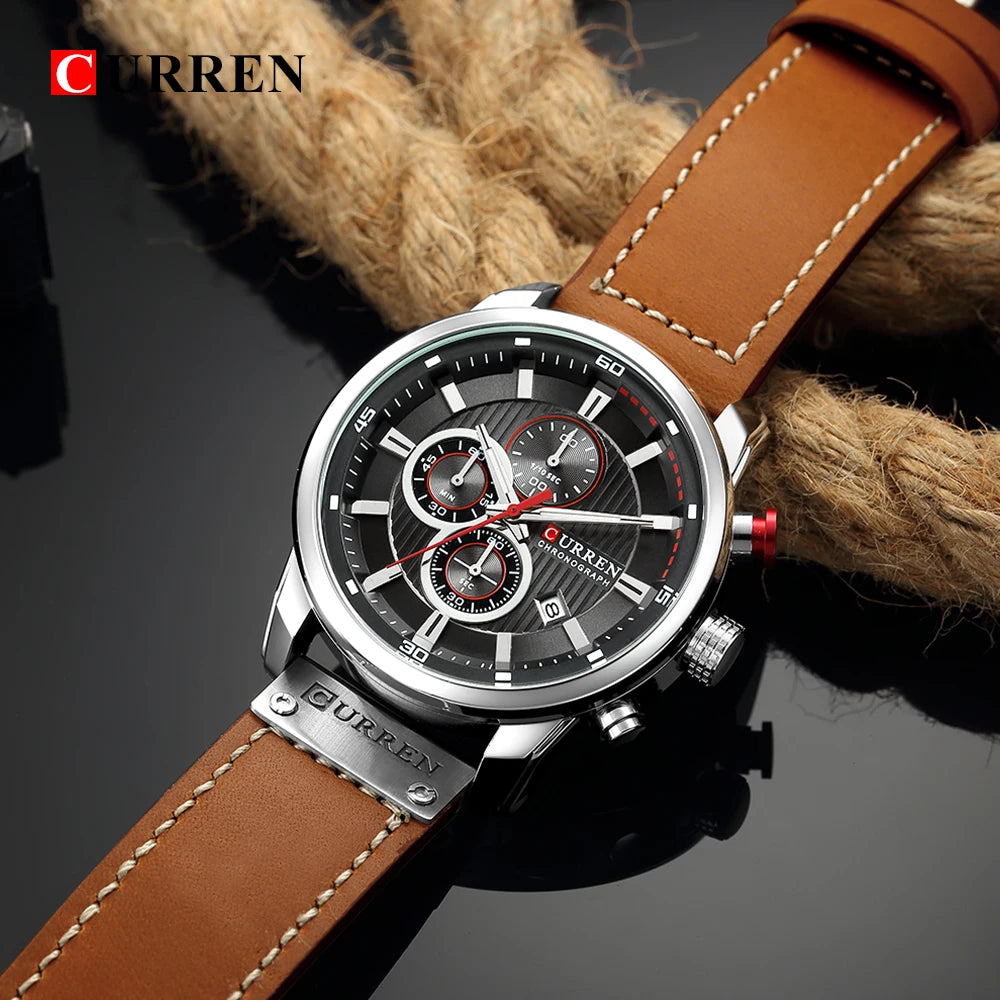 Luxury Men's Wristwatch: Sporty Design with Chronograph