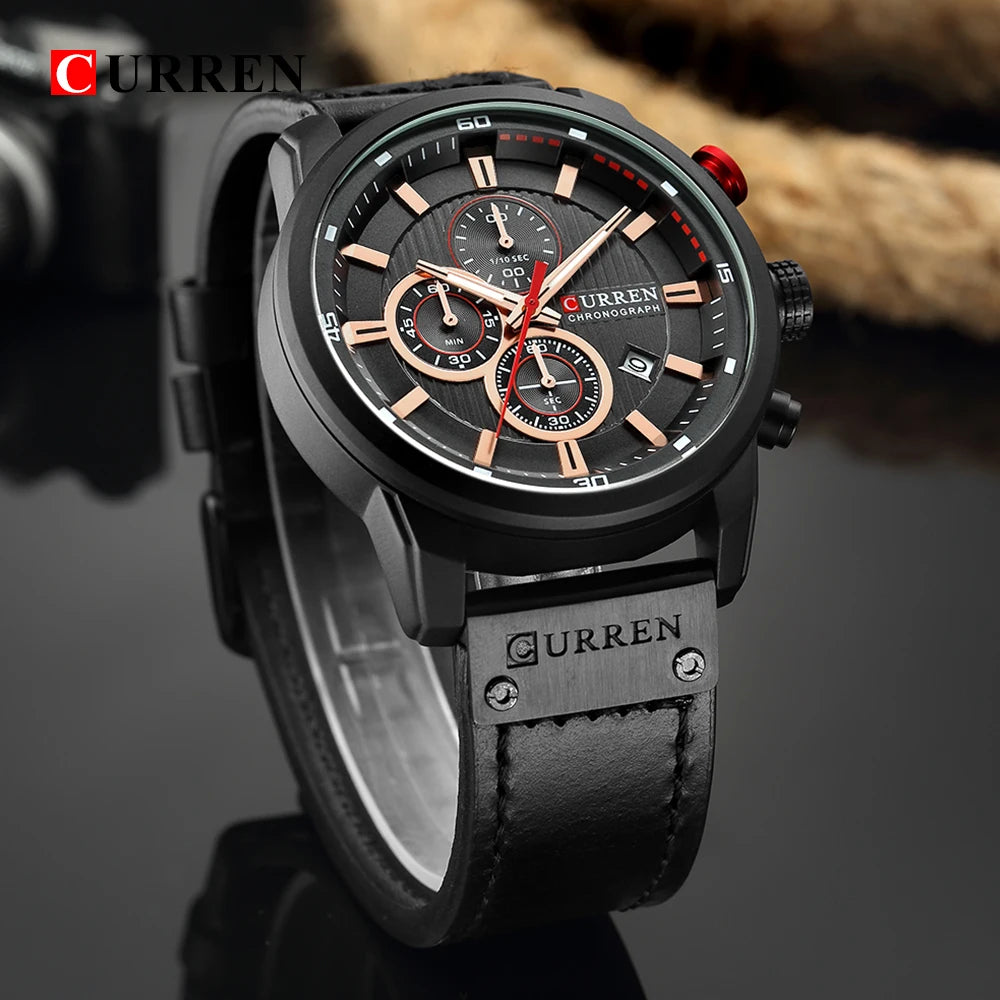 Luxury Men's Wristwatch: Sporty Design with Chronograph