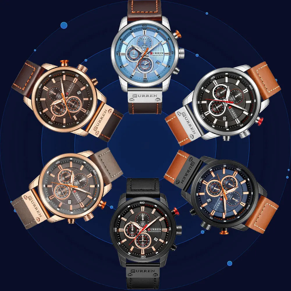 Luxury Men's Wristwatch: Sporty Design with Chronograph